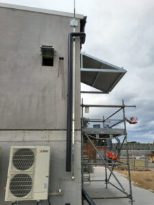 2.3m lightning mast and offset earth bar Sydney Airport 33kV building